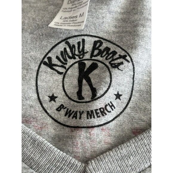 Woman Medium NYC Broadway Show Kinky Boots The Musical Grey B'Way Merch T Shirt - Picture 3 of 6